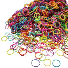 img 4 attached to 💫 1000-Pack of Multicolored Mini Rubber Bands – Soft Elastic Bands for Kids Hair, Braids Hairstyles, and Weddings