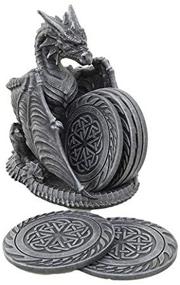 img 1 attached to 🐉 Elegant Dragon Sculpture Coasters with Artistic Finish