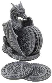 img 2 attached to 🐉 Elegant Dragon Sculpture Coasters with Artistic Finish