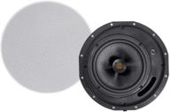 🔊 enhance your audio experience with monoprice amber 2-way carbon fiber ceiling speakers - 6.5 inch (pair) black logo