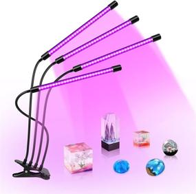 img 4 attached to 💡 40W LED Lamp with Clip, Glow in The Dark, 395nm-405nm Black Light for Party, Stage, Paint, Collection, Aquarium - Four Head