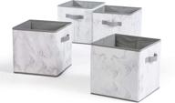 🗃️ stylish urban shop marble storage cubes, set of 4, grey/white: organize your space with elegance logo