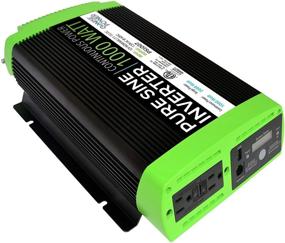 img 3 attached to GoWISE Power 1000W Continuous 2000W Surge Peak Power Pure Sine Wave Inverter with Digital LCD Display for Enhanced Performance, Black/Green (PS1007)