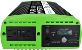 img 1 attached to GoWISE Power 1000W Continuous 2000W Surge Peak Power Pure Sine Wave Inverter with Digital LCD Display for Enhanced Performance, Black/Green (PS1007)