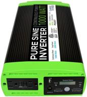 gowise power 1000w continuous 2000w surge peak power pure sine wave inverter with digital lcd display for enhanced performance, black/green (ps1007) logo