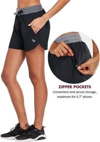 img 2 attached to 🏃 Optimized for SEO: BALEAF Women's 5" Long Running Shorts with Liner, Drawstring, Zip Pockets - Perfect for Athletic Workouts and Gym Sessions