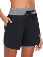 🏃 optimized for seo: baleaf women's 5" long running shorts with liner, drawstring, zip pockets - perfect for athletic workouts and gym sessions logo