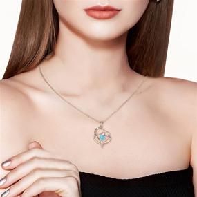 img 3 attached to 💖 Sterling Silver Love Heart Birthstone Necklace for Women – Romantic Christmas, Birthday, and Anniversary Jewelry Gifts for Her