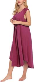 img 2 attached to 🌙 Ekouaer Plus Size Nightgowns for Women - Long Sleeveless V Neck Sleepwear, Perfect Loungewear for Summer Nights or Lounge Nightwear