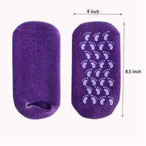 img 2 attached to 🧦 EXPER Moisturizing Gel Socks: Ultimate Solution for Dry, Cracked Heels & Broken Skin (Purple + Black)