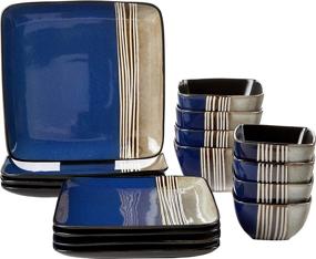 img 4 attached to Elama Stoneware Double Dinnerware Set