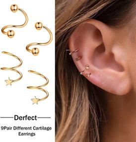 img 1 attached to Drperfect Stainless Cartilage Earrings Piercing Women's Jewelry