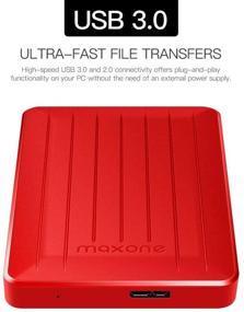 img 2 attached to 🔴 Maxone 160GB External Hard Drive - Portable HDD USB 3.0 for PC, Laptop, Mac, Chromebook, Smart TV - Red