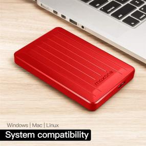 img 1 attached to 🔴 Maxone 160GB External Hard Drive - Portable HDD USB 3.0 for PC, Laptop, Mac, Chromebook, Smart TV - Red