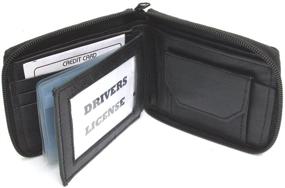 img 4 attached to 👝 Zippered Black Leather Bifold Wallet