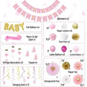 img 3 attached to 🎀 Baby Shower Decorations for Girl - It's a Girl Banner, Pink & Gold Balloons, Swirls Decor, Sash, Lanterns (Total 59PCS)