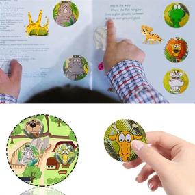 img 2 attached to 🐾 500PCS Animal Reward Stickers for Kids - 8 Patterns of Self-Adhesive Jungle Animal Labels, Forest Animal Wall Decals for Teacher Classroom, DIY Craft, Scrapbook, Clip Art - Party Favor Decorations by Noverlife