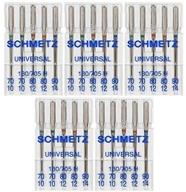 🧵 25 schmetz assorted universal sewing machine needles - sizes 70/10, 80/12, 90/14 (130/705h 15x1h) - original version logo