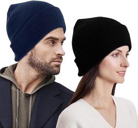 img 2 attached to 🧣 Warm LCZTN Winter Ski Beanie Hat: 4 Pack for Men & Women, Cozy Fisherman Cuffed Knit Cap Unisex