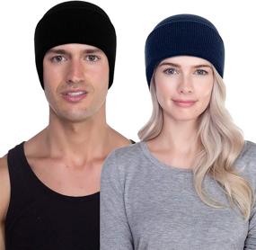 img 3 attached to 🧣 Warm LCZTN Winter Ski Beanie Hat: 4 Pack for Men & Women, Cozy Fisherman Cuffed Knit Cap Unisex