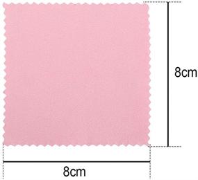 img 3 attached to 💎 SEVENWELL 50pcs Pink Jewelry Cleaning Cloth for Sterling Silver Gold Platinum - Small Polish Cloth (8x8cm), Ideal for Polishing
