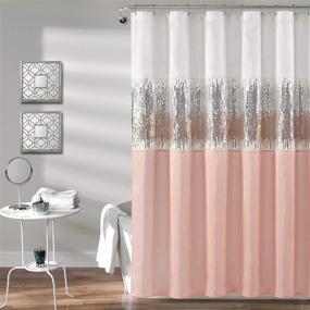 img 4 attached to Lush Decor Curtain Shimmery Bathroom Bath for Bathroom Accessories