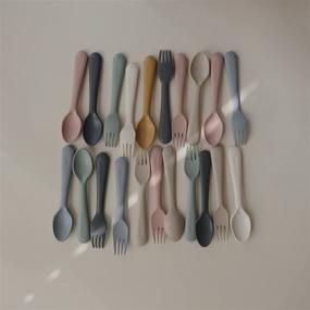 img 2 attached to 🍴 Mushie Kids Flatware Fork and Spoon Set, Danish-Made (Blush)