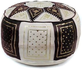 img 1 attached to IKRAM DESIGN Moroccan Leather 18 Inch Home Decor in Poufs