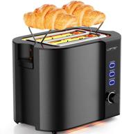 🍞 lofter stainless steel 2 slice toaster with warming rack - best rated prime, wide slots, 6 shade settings логотип