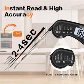 img 2 attached to 🌡️ Umedo Meat Thermometer: Instant Read Food Thermometer 2 in 1 with Probes, Alarm Setting, Backlight, Temp Chart and Magnet