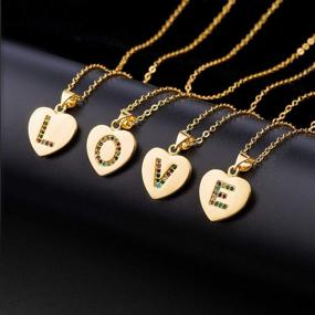 img 3 attached to 🎁 Customized Gold Initial Necklace with Heart Pendant - Perfect Gift for Women and Kids - Engravable Name Personalization - 18 inch Chain Length