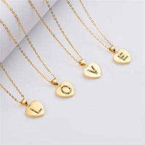 img 2 attached to 🎁 Customized Gold Initial Necklace with Heart Pendant - Perfect Gift for Women and Kids - Engravable Name Personalization - 18 inch Chain Length