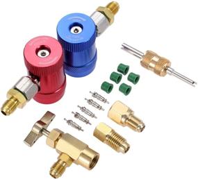 img 4 attached to ⚙️ Aupoko R1234YF Quick Couplers Kit with R1234yf High Low Side Manual Quick Coupler Connector, R1234YF Can Tap, R12 R22 to R134A Adapters, Valve Core Remover, and 5PC Thimbles & Rubber Gaskets