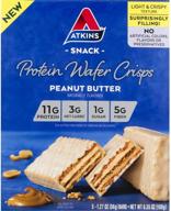 atkins protein wafer crisps: peanut butter flavor - 5 count - keto friendly logo