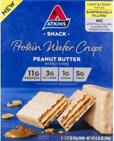 img 3 attached to Atkins Protein Wafer Crisps: Peanut Butter Flavor - 5 Count - Keto Friendly