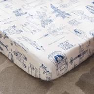 ✈️ brandream baby boy fitted crib sheets - blueprint cars tank helicopter aircraft toddler sheets - 100% soft cotton - standard mattress sheets logo