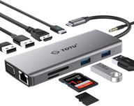 🔌 totu 11-in-1 type c hub with ethernet, 4k hdmi, vga, 2 usb 3.0, 2 usb 2.0, micro sd/tf card reader, mic/audio, usb-c pd 3.0 – compatible with mac pro and other type c laptops logo