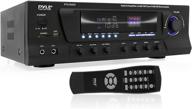 🎵 300w stereo receiver system - am/fm quartz tuner, usb/sd card mp3 player & subwoofer control, a/b speaker, iphone mp3 input with karaoke, cable & remote - pt270aiu logo
