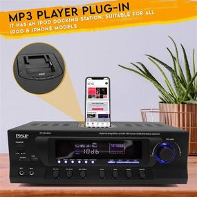 img 2 attached to 🎵 300W Stereo Receiver System - AM/FM Quartz Tuner, USB/SD Card MP3 Player & Subwoofer Control, A/B Speaker, iPhone MP3 Input with Karaoke, Cable & Remote - PT270AIU