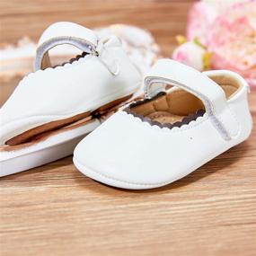 img 2 attached to Kiderence Baby Girls Prewalker Mary Jane Flats with Bowknot for Princess Dress Shoes (Infant/Toddler)