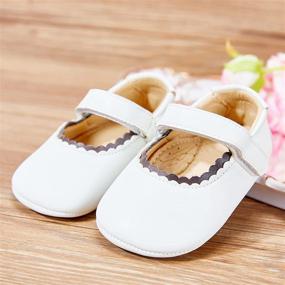 img 3 attached to Kiderence Baby Girls Prewalker Mary Jane Flats with Bowknot for Princess Dress Shoes (Infant/Toddler)