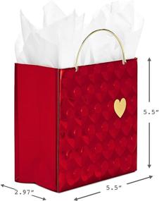 img 2 attached to ❤️ Hallmark Signature 6" Small Valentine's Day Gift Bag: Red Hearts, Gold Handle - Perfect for Your Special Gift!