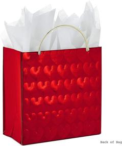 img 1 attached to ❤️ Hallmark Signature 6" Small Valentine's Day Gift Bag: Red Hearts, Gold Handle - Perfect for Your Special Gift!