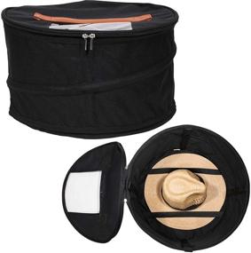 img 4 attached to 🤠 HappiBox Hat Storage Box: Stylish and Convenient Organizer for Cowboy Sun Beach Hats - Black, 1 Pack
