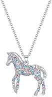 🌈 little rainbow horse jewelry: delightful gifts for girls and women - initial letter necklaces pendant for teen girls horse lovers logo