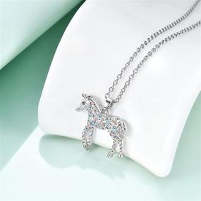 img 3 attached to 🌈 Little Rainbow Horse Jewelry: Delightful Gifts for Girls and Women - Initial Letter Necklaces Pendant for Teen Girls Horse Lovers