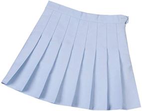 img 1 attached to 👗 Stylish High Waisted Pleated Skater Tennis School Skirt with Lining Shorts for Women and Girls