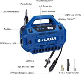 img 2 attached to 🔋 G Laxia 160 PSI 20V Портативный компрессор для накачивания шин с USB-зарядкой, с функцией сдувания, светодиодным освещением и цифровым датчиком давления - без батареи