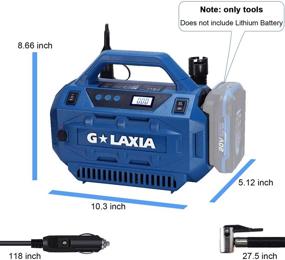 img 3 attached to 🔋 G Laxia 160 PSI 20V Портативный компрессор для накачивания шин с USB-зарядкой, с функцией сдувания, светодиодным освещением и цифровым датчиком давления - без батареи