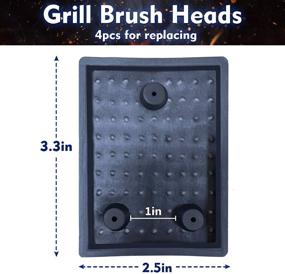 img 2 attached to 🔥 4PCS Grill Brush Replacement Heads, HaSteeL Wire Bristle-Free Grill Cleaning Brush - Compatible with Most Grill Brushes | Top BBQ Cleaner Choice